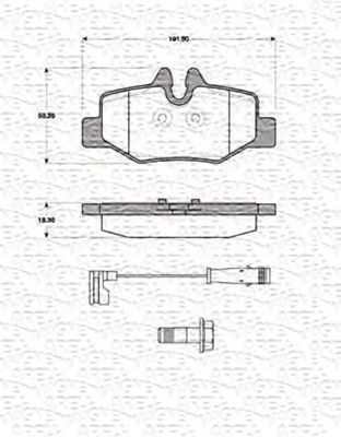 MAGNETI MARELLI 363702161425 -  Комплект тормозных колодок, дисковый тормоз